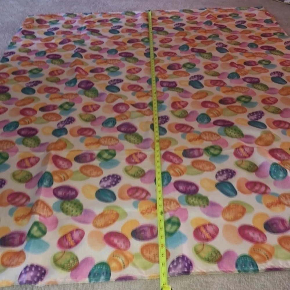 Easter Egg Print Eggs Fabric Tablecloth Multi color‎ 67x50”